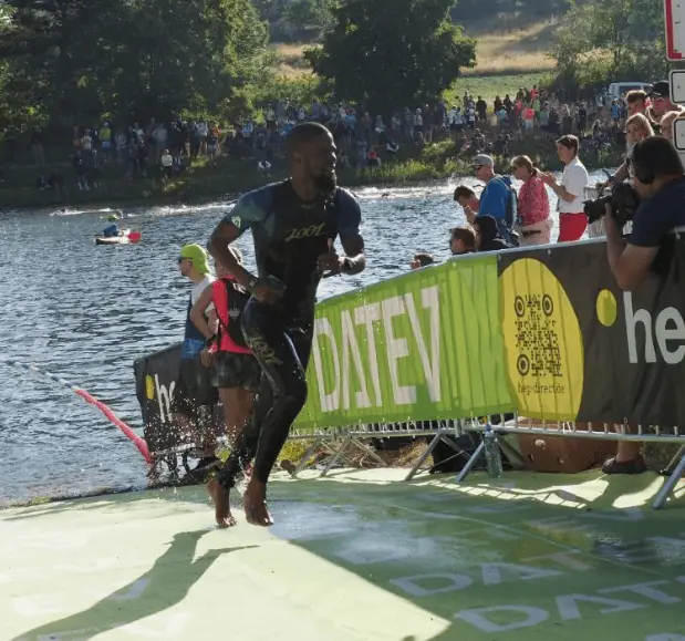 Sanele during the swim at Challenge Roth
